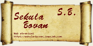 Sekula Bovan vizit kartica